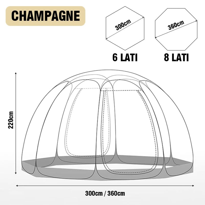 Starry Sky Camping Dome Tent, 4-8 Person, Wind/Rainproof, Quick Setup - silverfoxgoods
